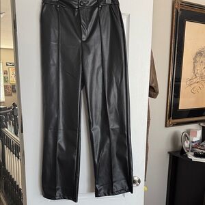 Black Faux Leather Pants